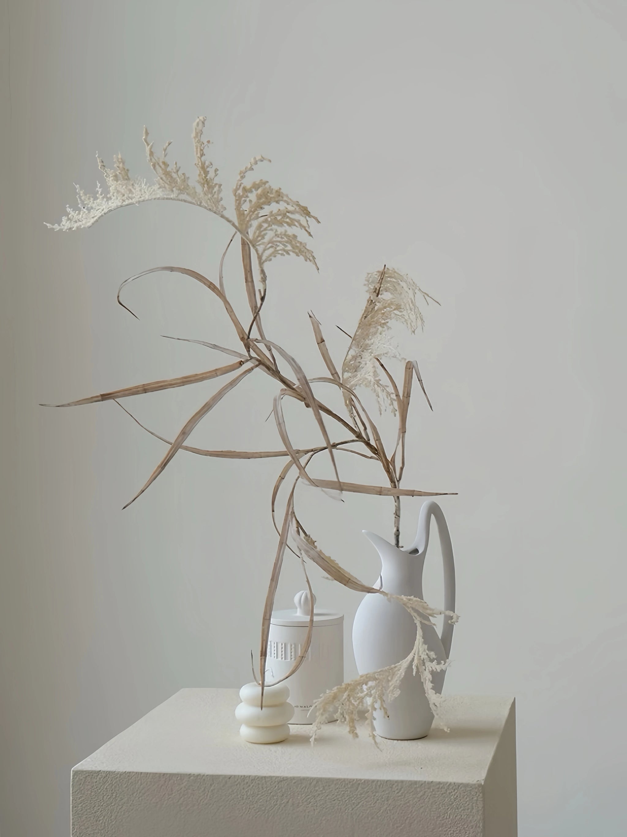 Kunstschilf – Rustikaler botanischer Stiel mit Farbverlauf, 119 cm
