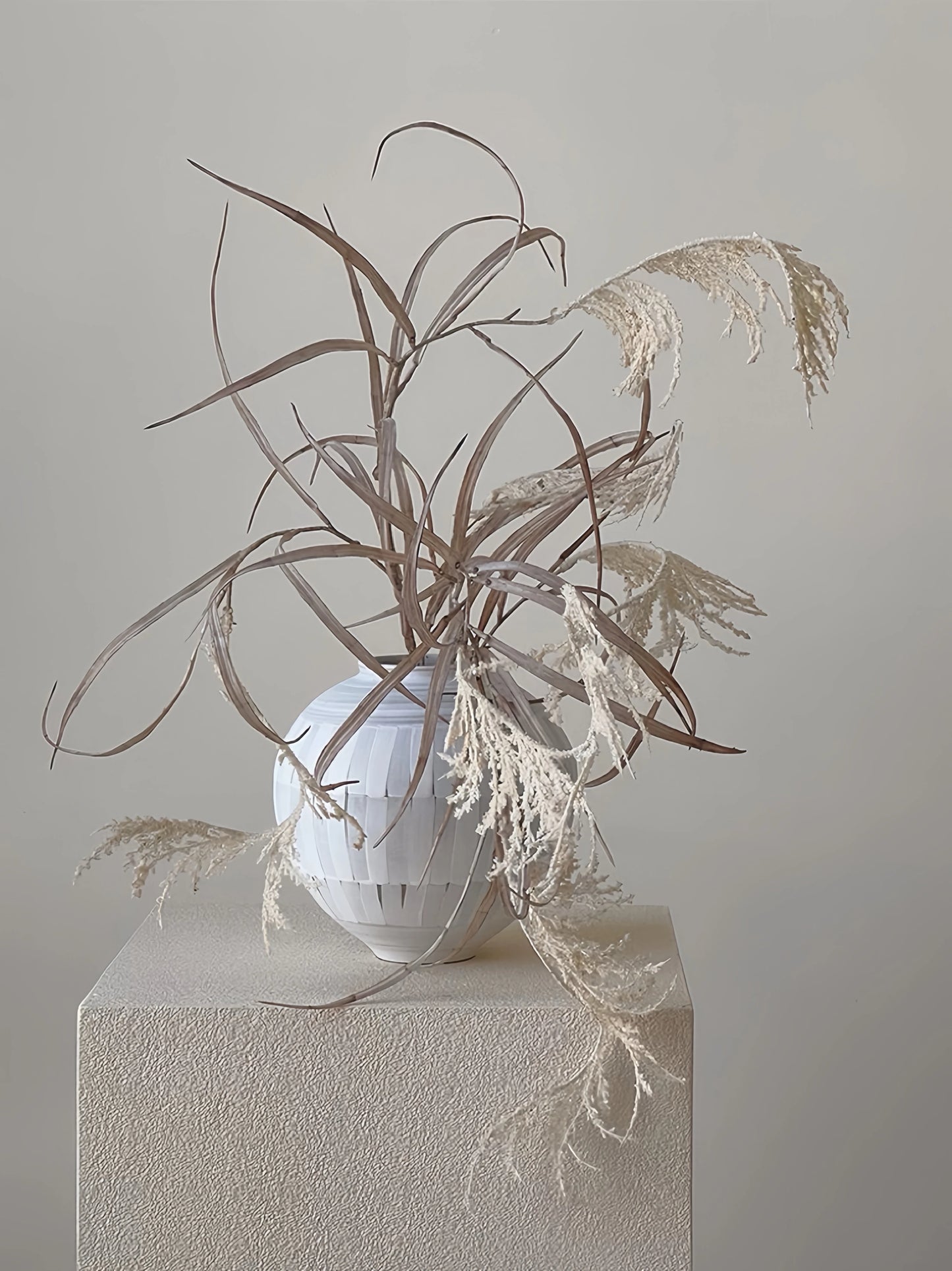 Kunstschilf – Rustikaler botanischer Stiel mit Farbverlauf, 119 cm