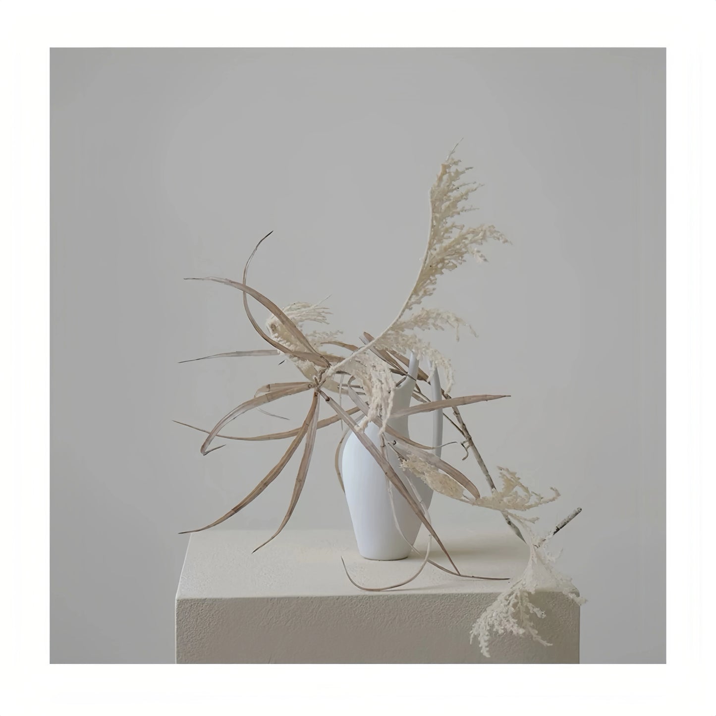 Kunstschilf – Rustikaler botanischer Stiel mit Farbverlauf, 119 cm