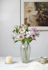 Faux Scabiosa Pincushion Flower Stem – 22"/55cm