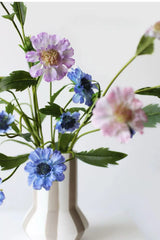 Faux Scabiosa Pincushion Flower Stem – 22"/55cm