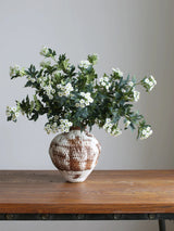 Faux Snowball Viburnum Spray in White– 31"