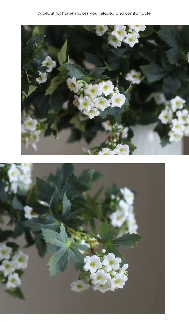 Faux Snowball Viburnum Spray in White– 31"