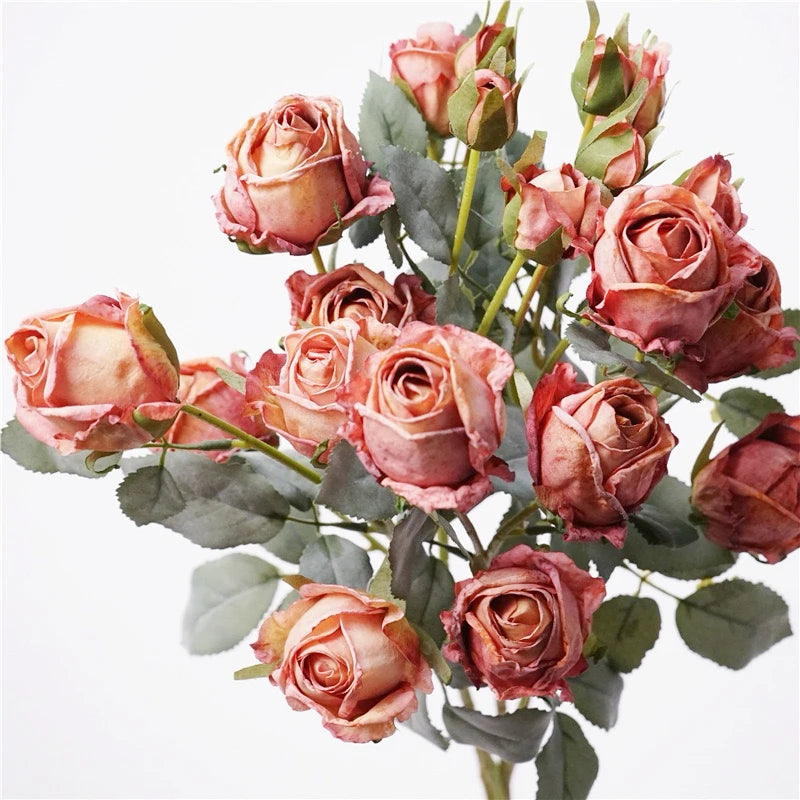 Faux Toasted Edge Spray Rose – 25"