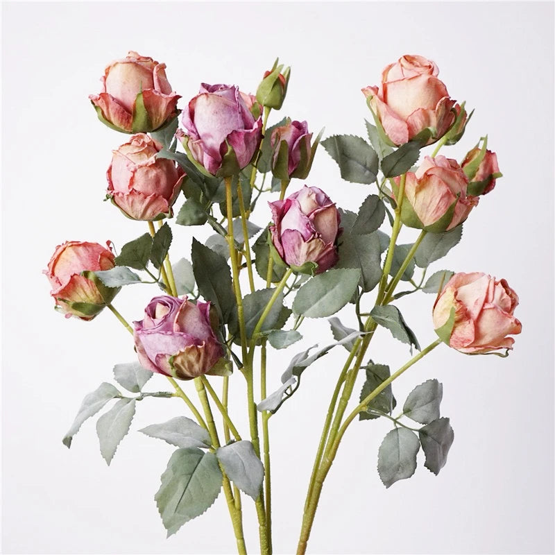 Faux Toasted Edge Spray Rose – 25"