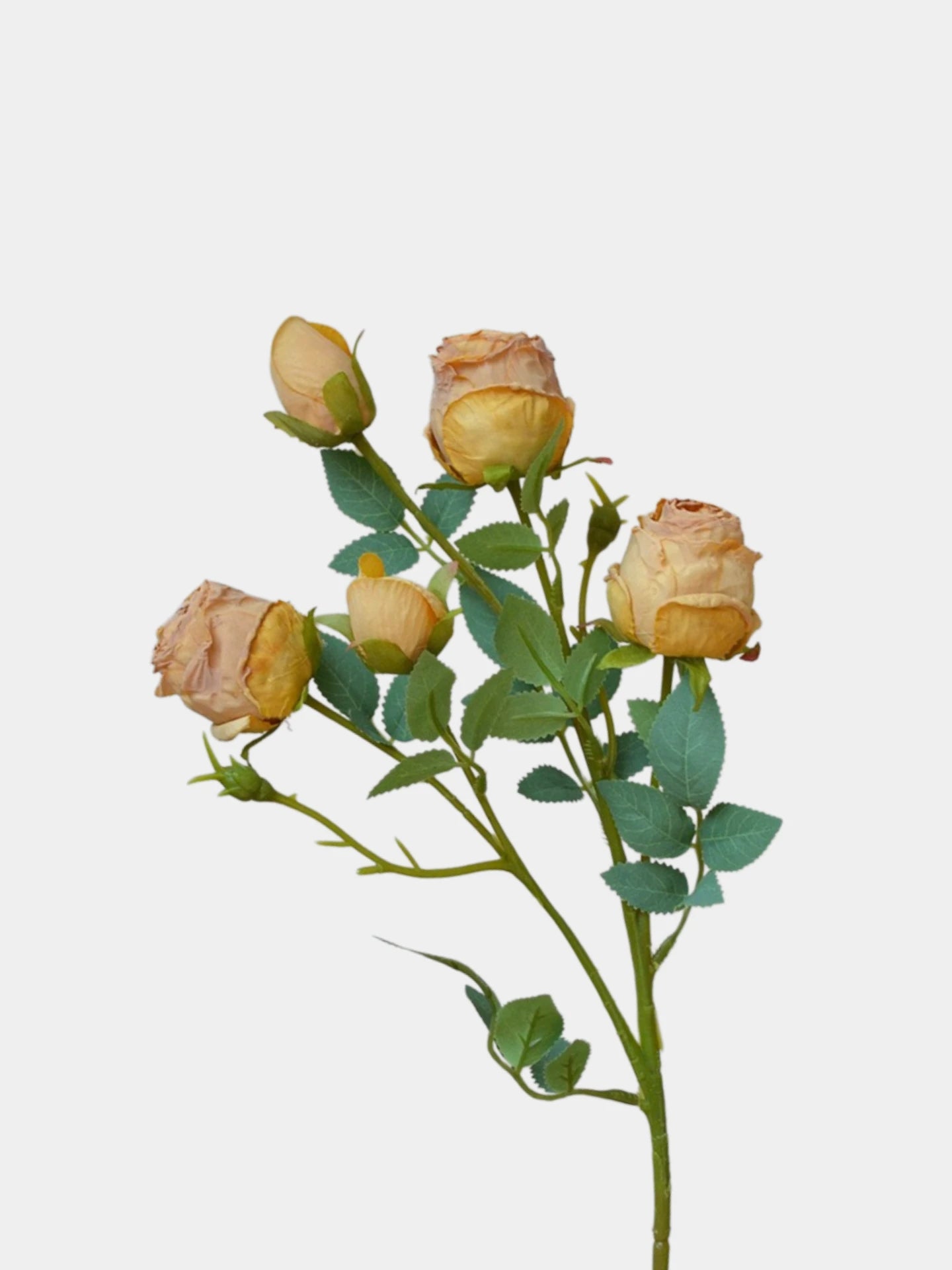 Faux Toasted Edge Spray Rose in Yellow – 25"
