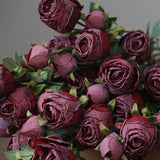 Faux Vintage Spray Rose in Plum – 25"