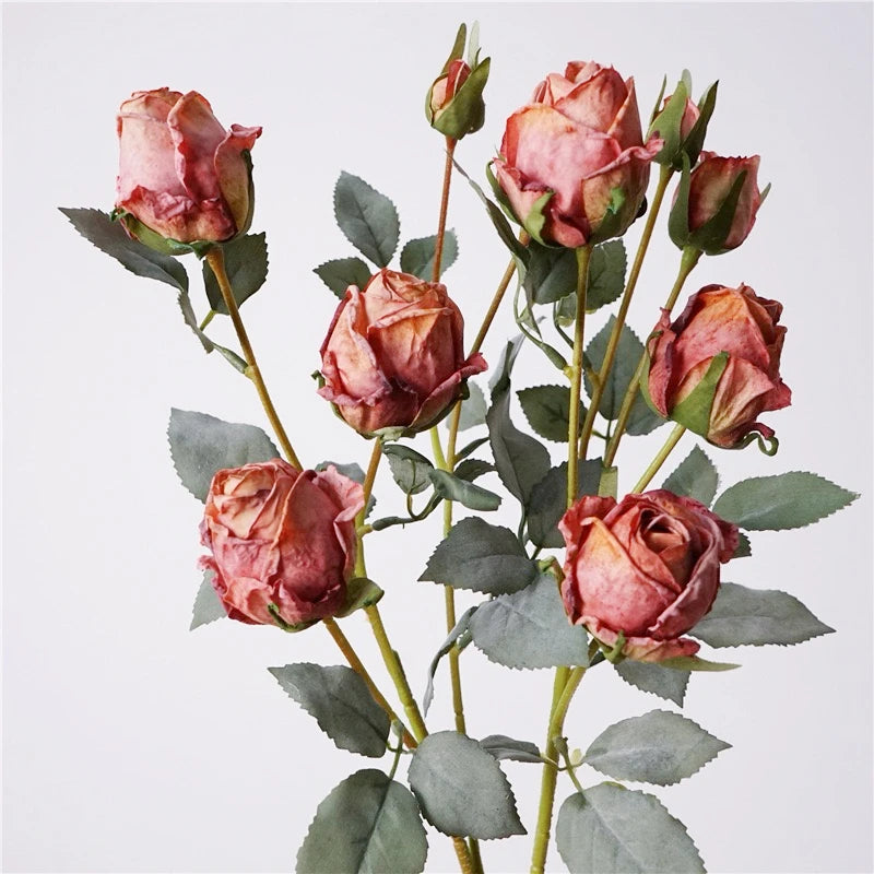 Faux Toasted Edge Spray Rose – 25"