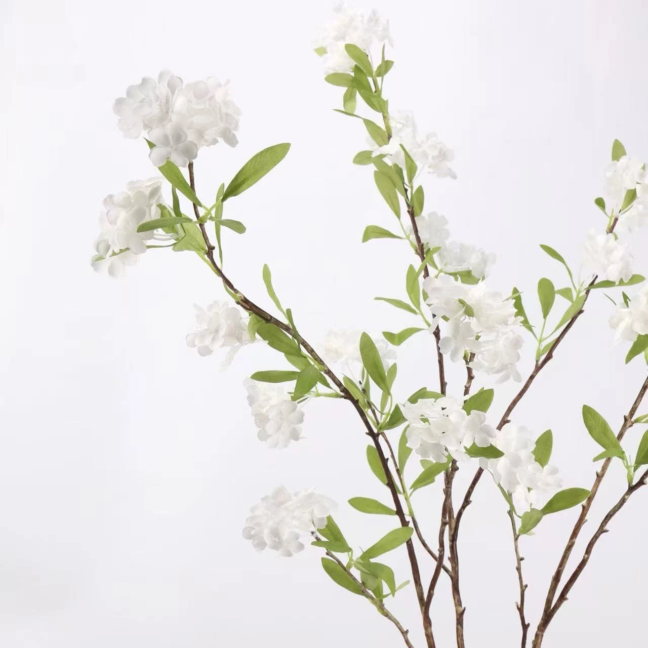 Faux Viburnum Snowball Flower Branch – 94 cm
