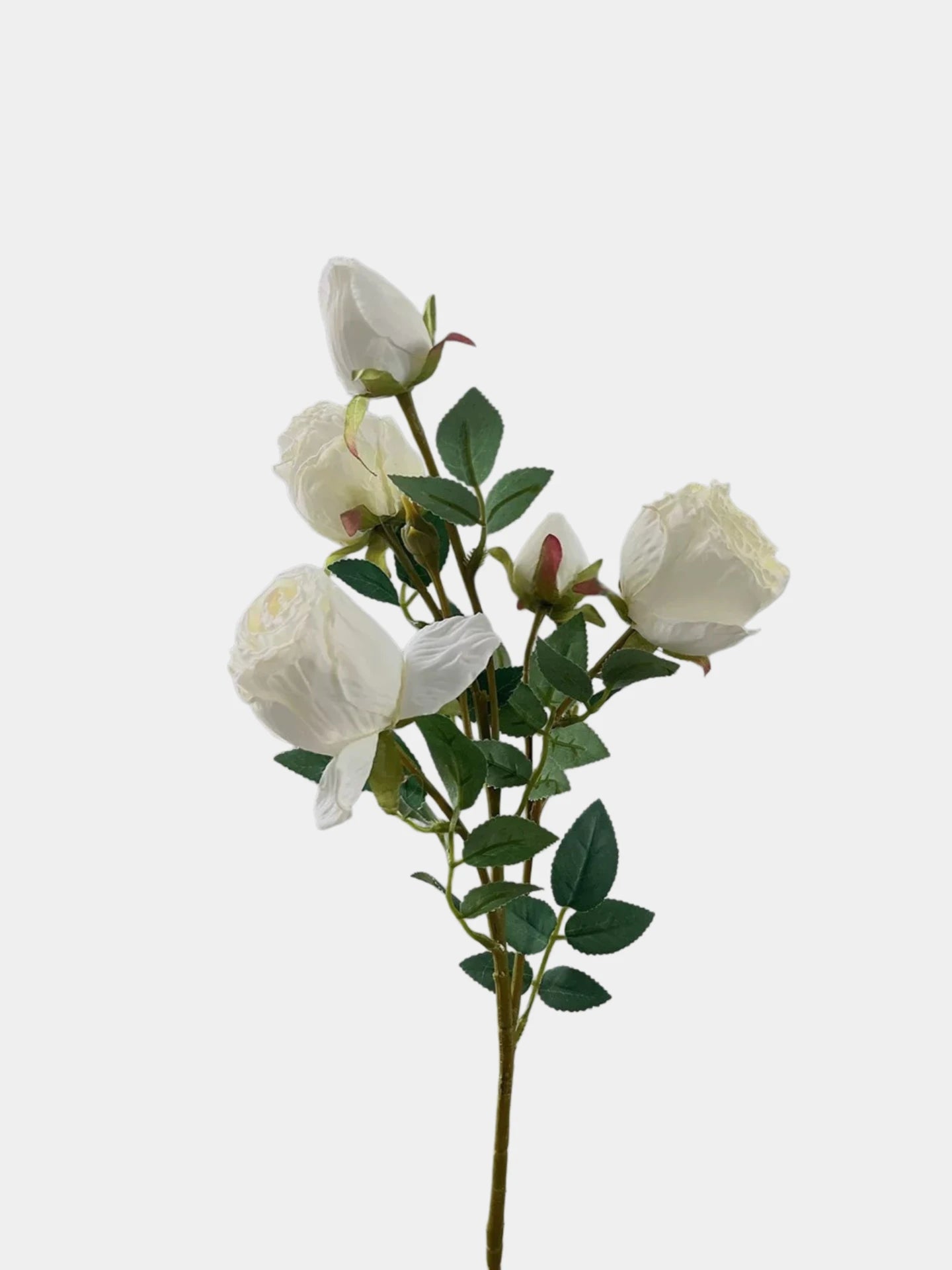 Faux Vintage Spray Rose in White – 25"