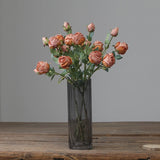 Faux Toasted Edge Spray Rose in Orange-Red – 25"