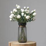 Faux Vintage Spray Rose in White – 25"