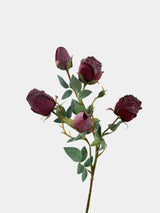 Faux Vintage Spray Rose in Plum – 25"