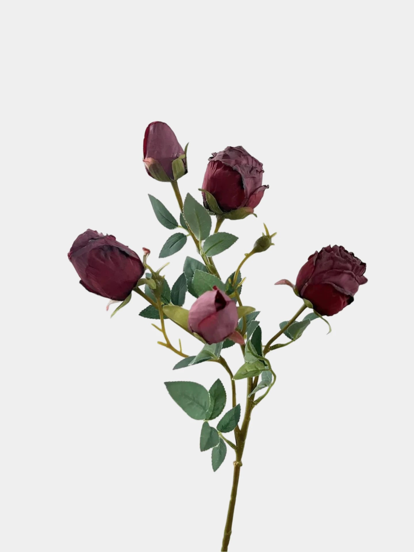 Faux Vintage Spray Rose in Plum – 25"