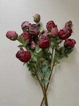 Faux Vintage Spray Rose in Plum – 25"