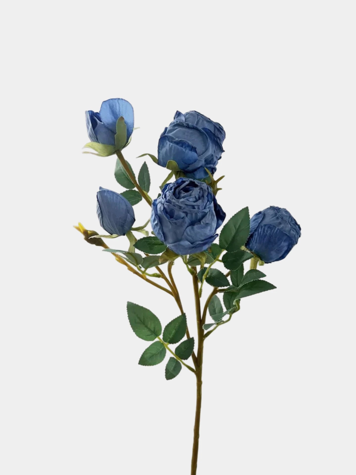 Faux Vintage Spray Rose in Blue – 25"