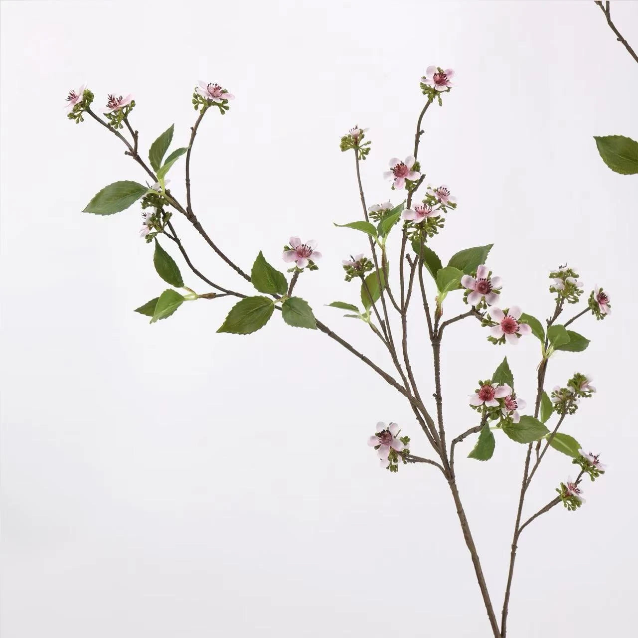 Faux Wild Rose Myrtle Spray – 39"/100cm