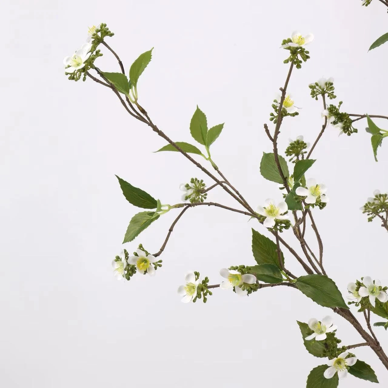 Faux Wild Rose Myrtle Spray – 39"/100cm