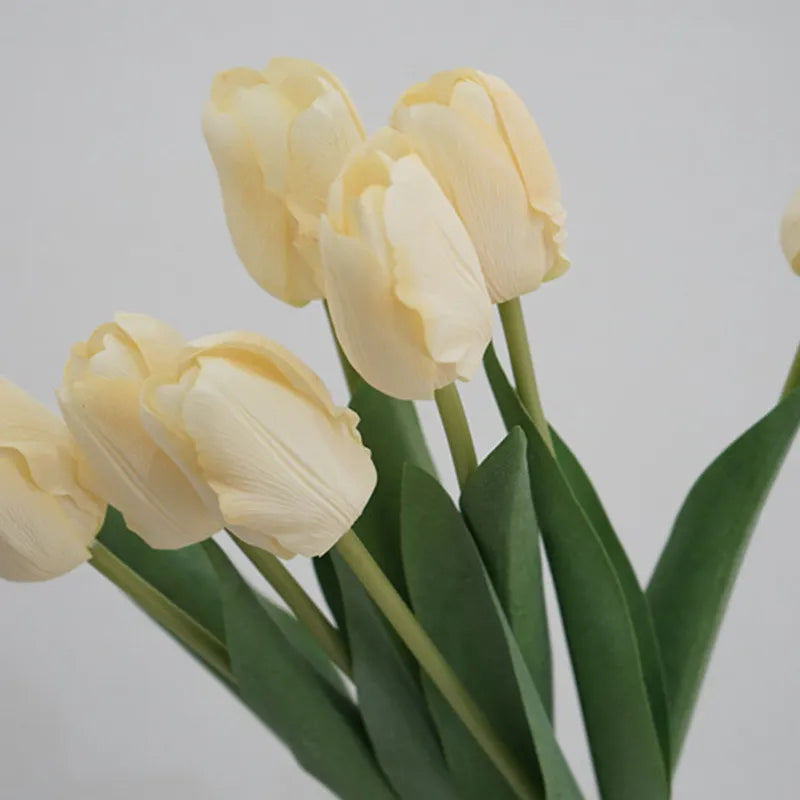 Künstliche Real Touch Cremeweiße Tulpe 45,7 cm