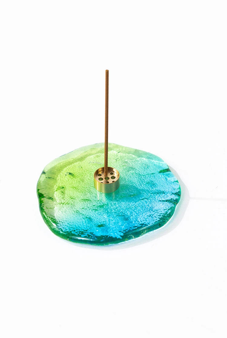 Ice Melt Glass Incense Holder