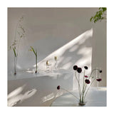 楽しいクリアガラスの生け花用花瓶（けんざん付き）