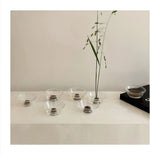 楽しいクリアガラスの生け花用花瓶（けんざん付き）