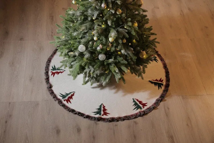Fabric Fringe Christmas Tree Skirt – 48”