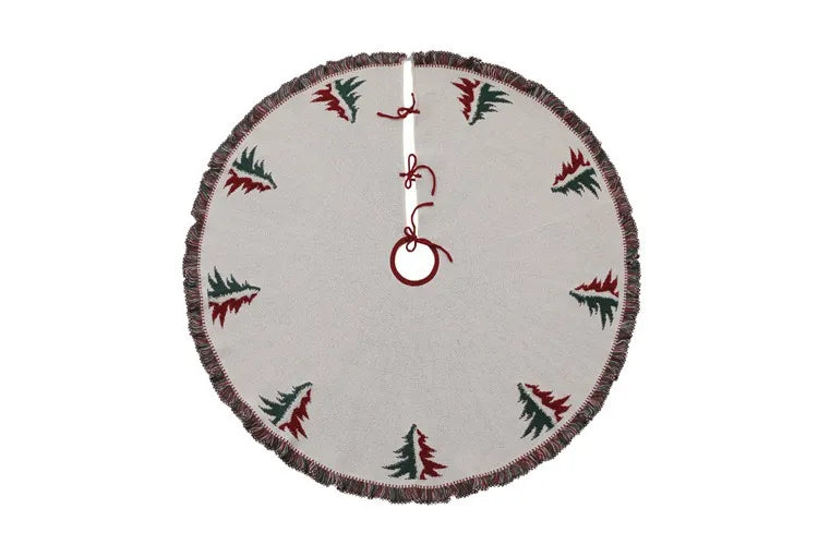Fabric Fringe Christmas Tree Skirt – 48”