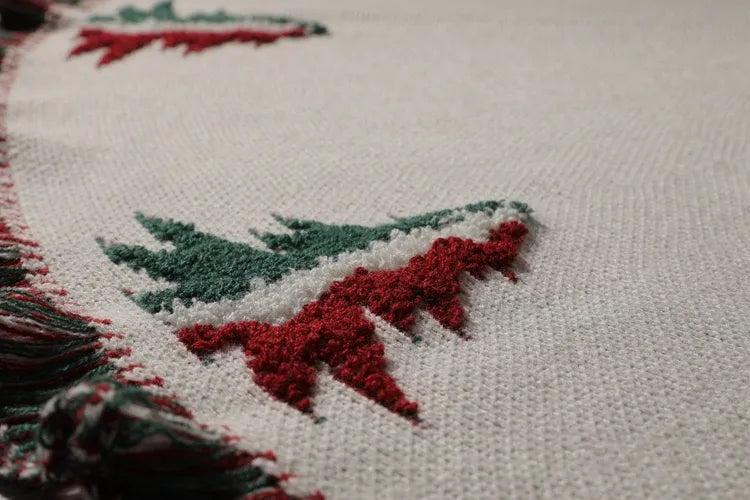 Fabric Fringe Christmas Tree Skirt – 48”