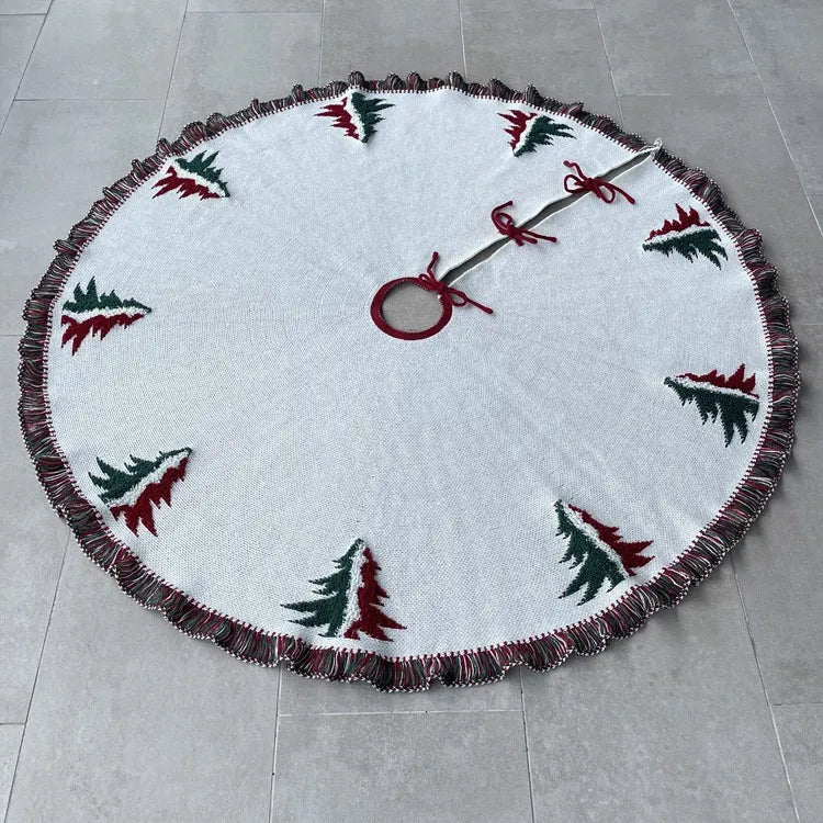 Fabric Fringe Christmas Tree Skirt – 48”