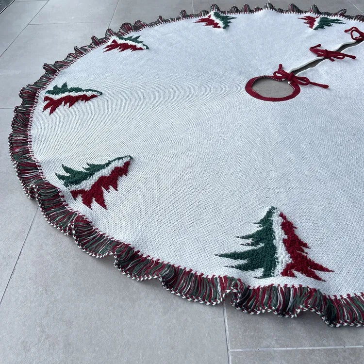 ファブリックフリンジクリスマスツリースカート – 48インチ