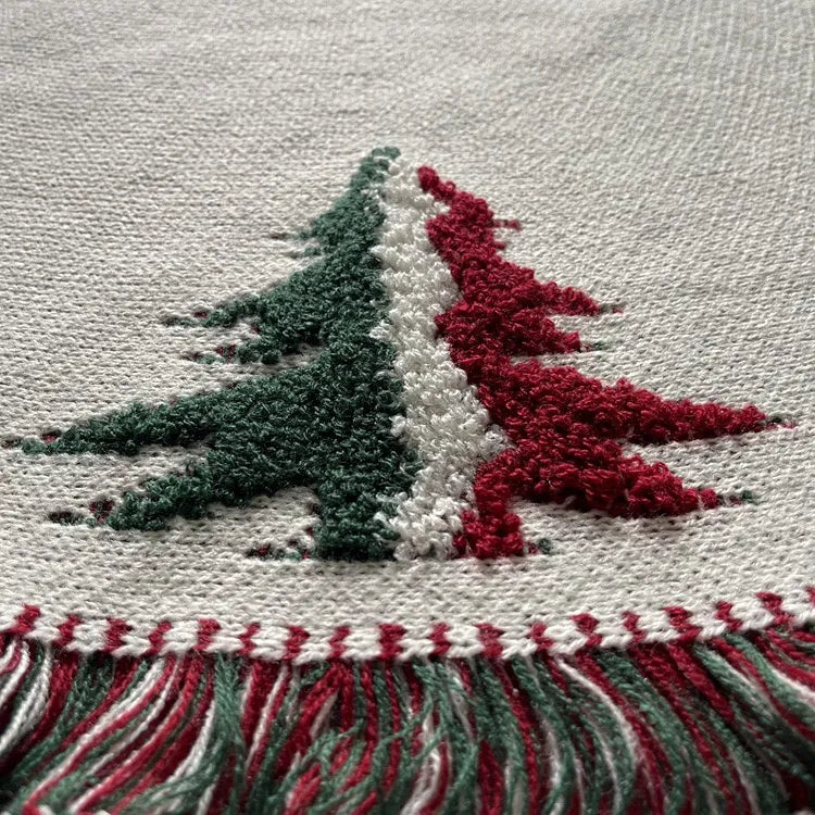 ファブリックフリンジクリスマスツリースカート – 48インチ