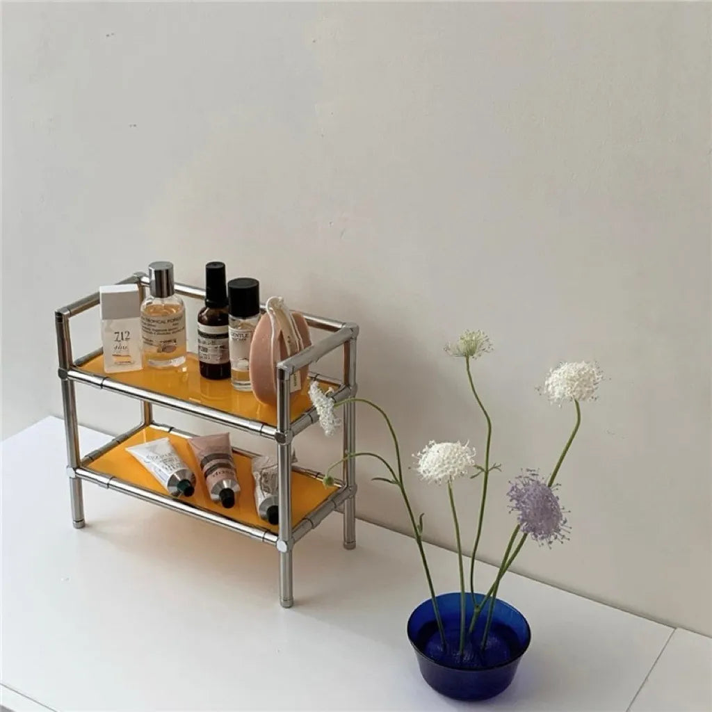 モダンガラスの生け花用花器 フラワーフロッグ付き