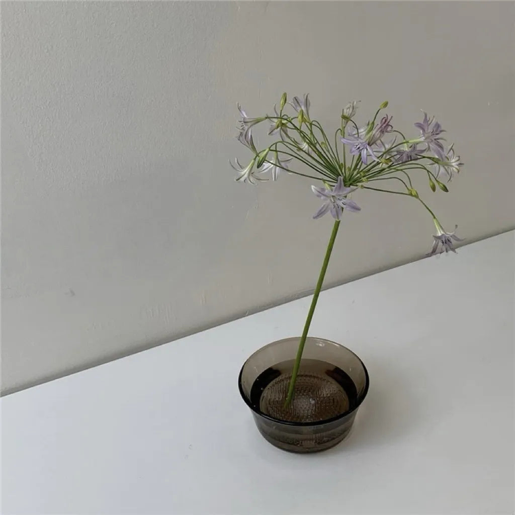 モダンガラスの生け花用花器 フラワーフロッグ付き