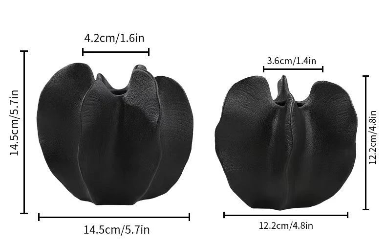 Modern Sculptural Starfruit Ceramic Vase