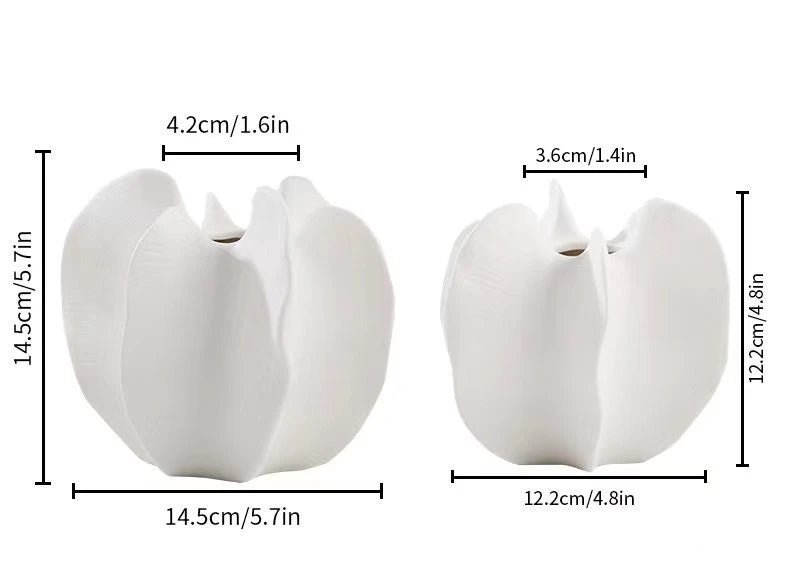 Modern Sculptural Starfruit Ceramic Vase