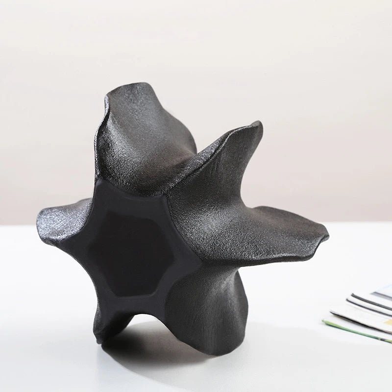 Modern Sculptural Starfruit Ceramic Vase