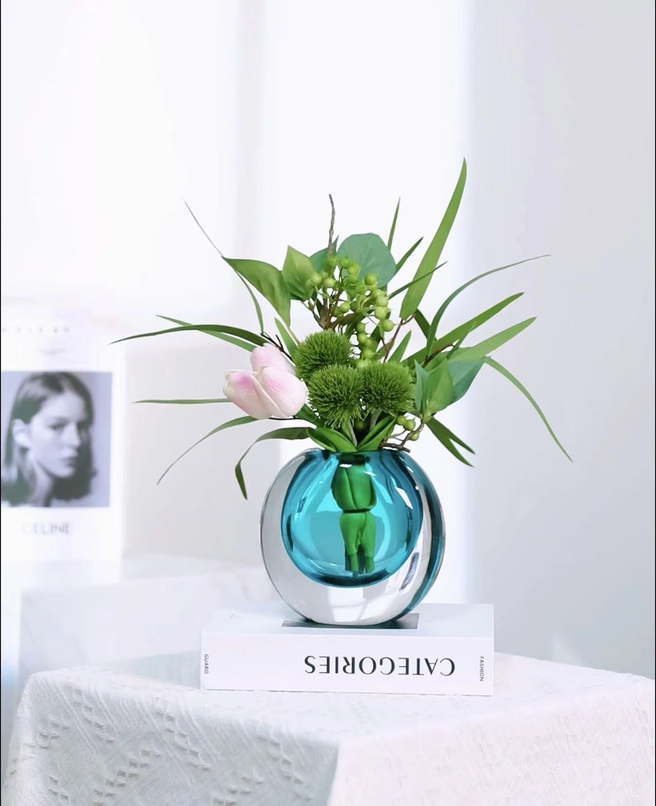 Modern Mouth-Blown Glass Bud Vases