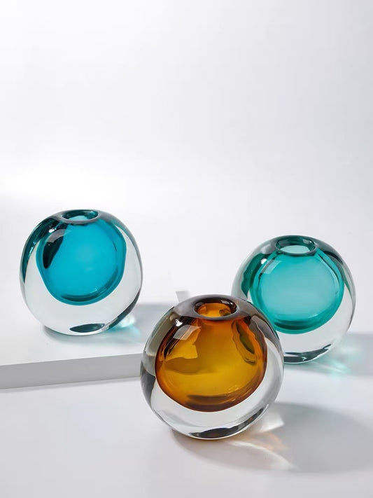 Modern Mouth-Blown Glass Bud Vases