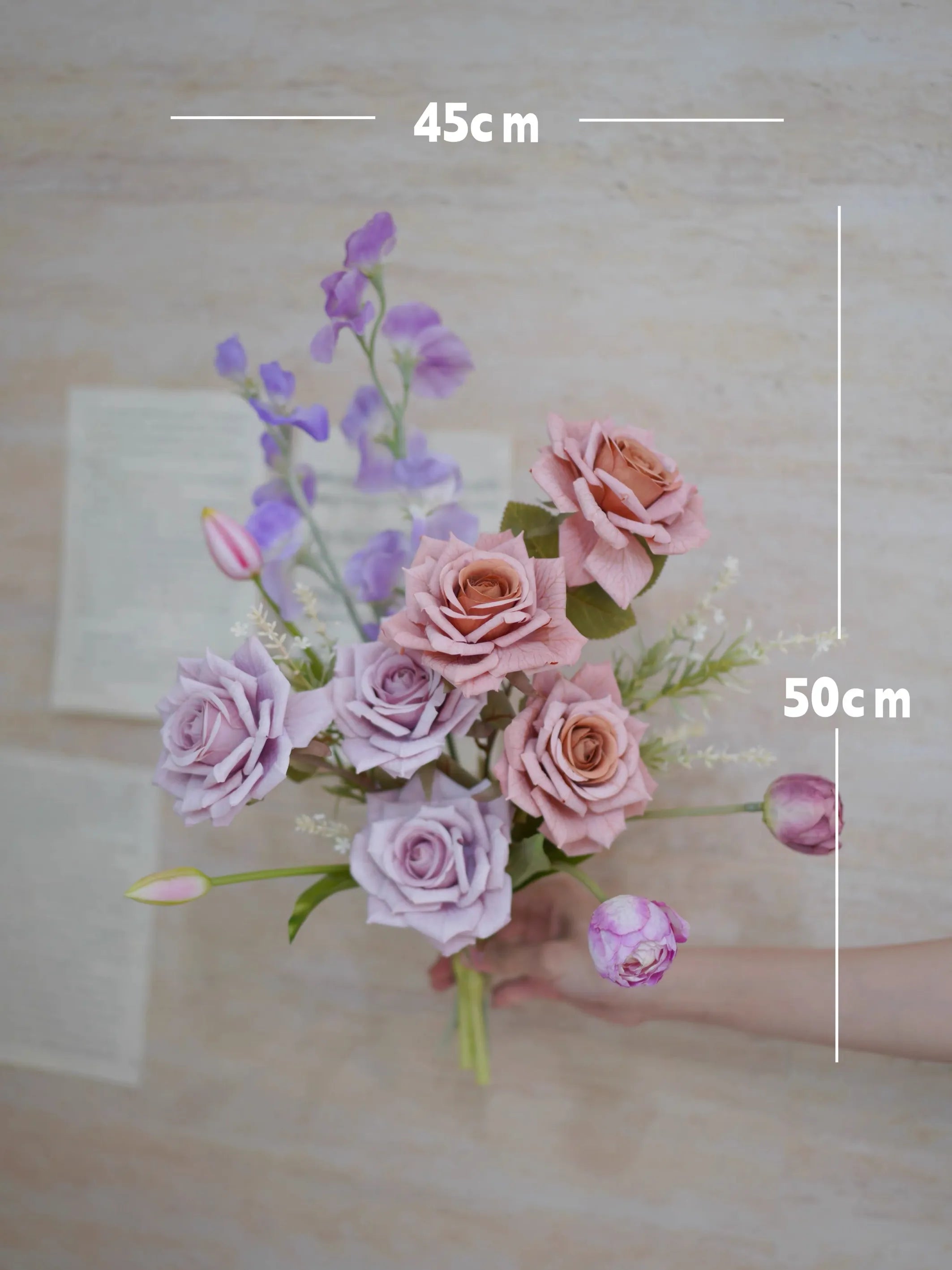 Pink & Lilac Artificial Floral Arrangements In Vases