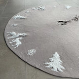 プレミアムファブリックトナカイクリスマスツリースカート – ベージュ 48インチ