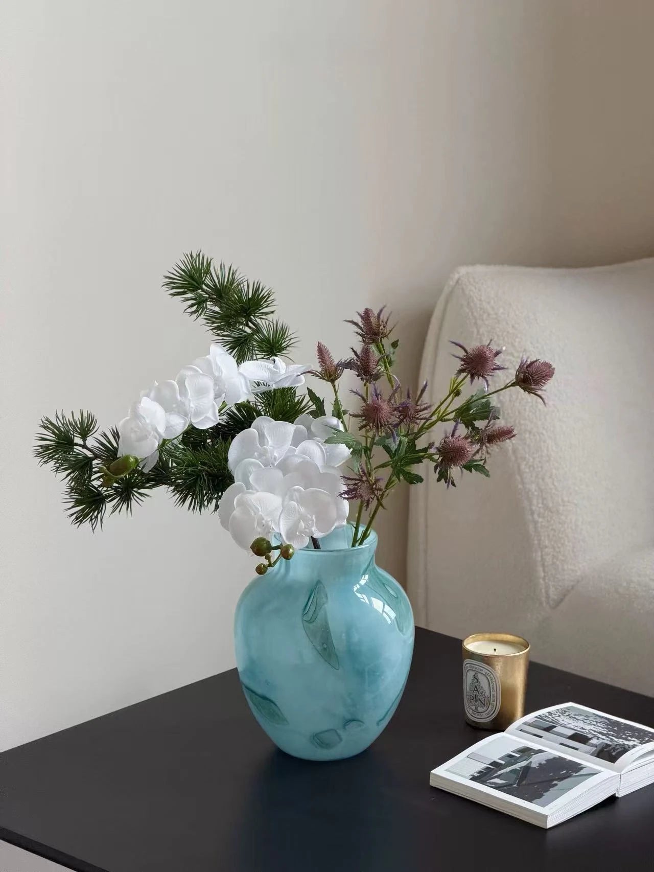 Purple Artificial Eryngium Sea Holly Stem – 68cm