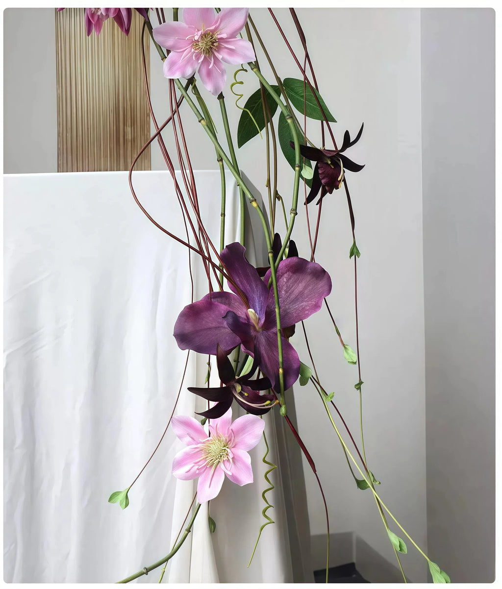 Purple Cascade Bridal Bouquet – 49" Artificial Wedding Flowers