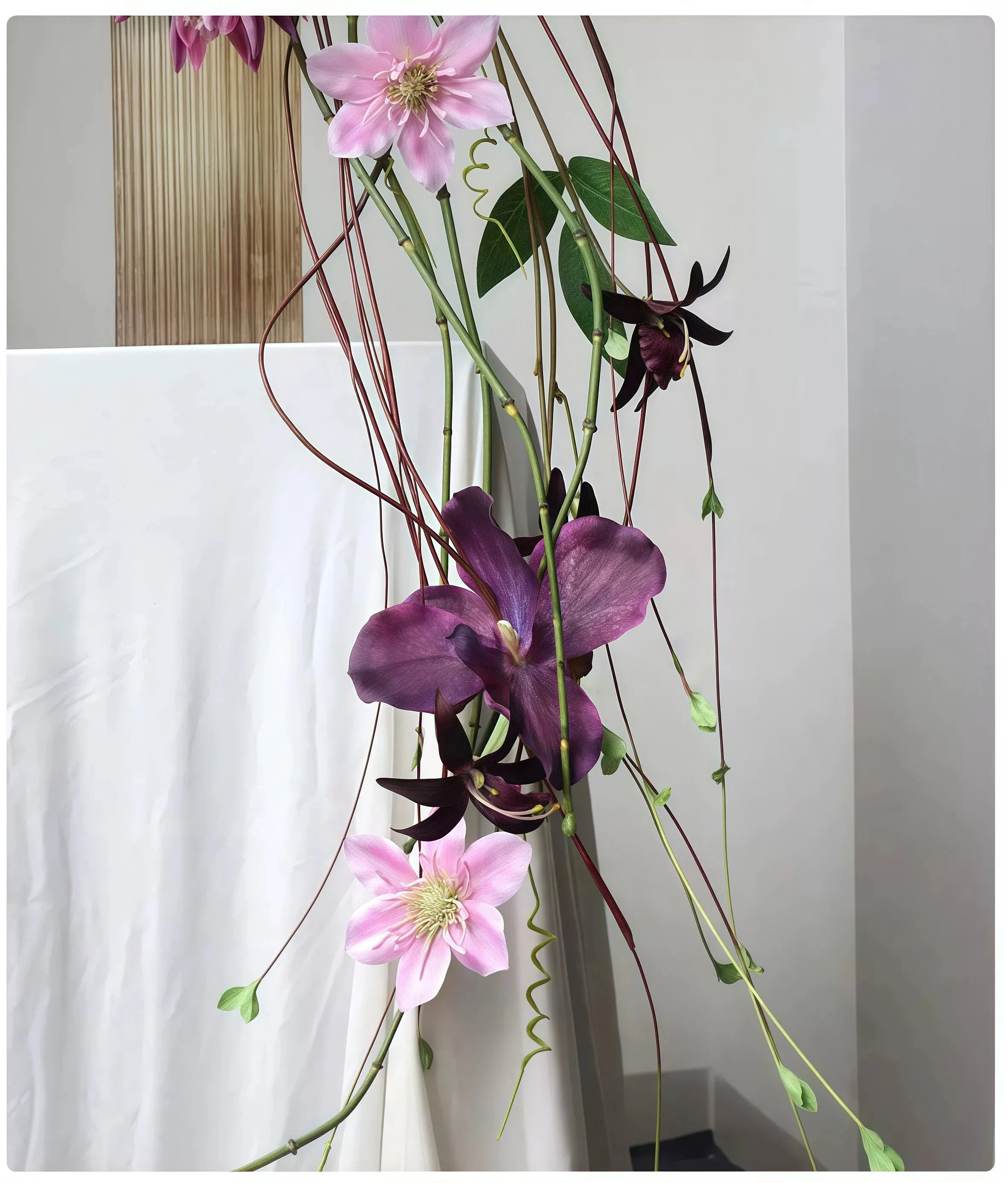 Purple Cascade Bridal Bouquet – 49" Artificial Wedding Flowers