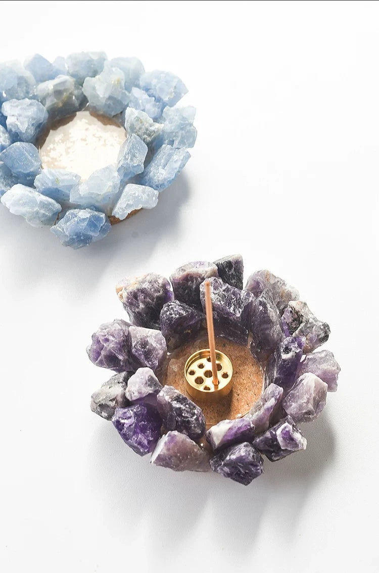 Raw Crystal Cluster  Incense Holder