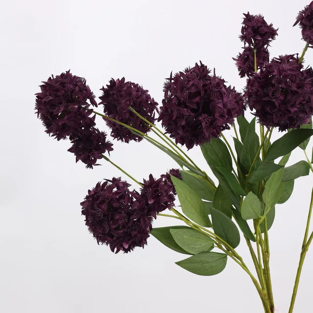 Faux 3-Head Allium Spray Stem