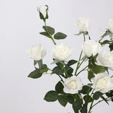 Real Touch 5-Head Rose Spray in White– 30"