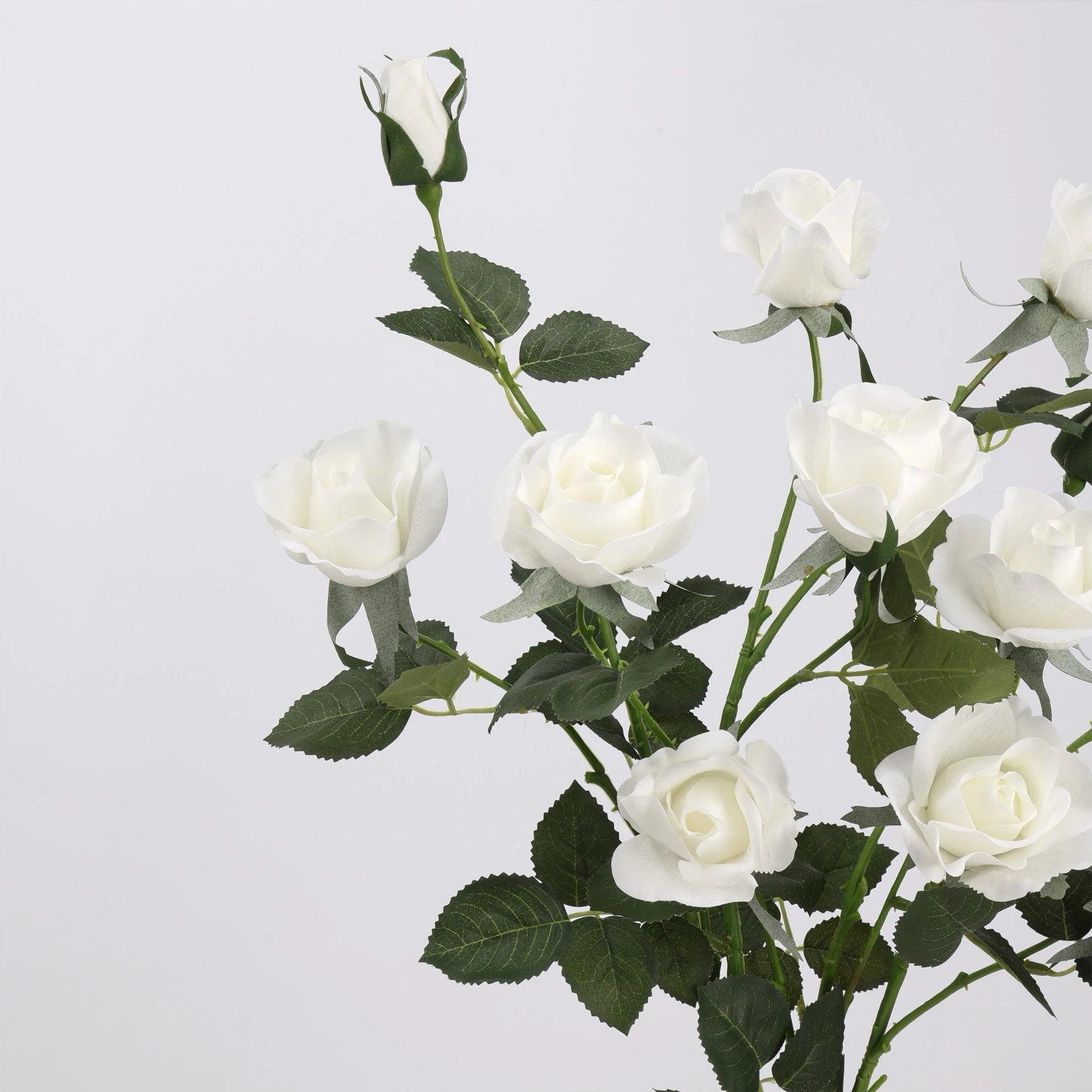 Real Touch 5-Head Rose Spray in White– 30"