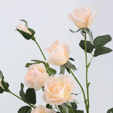 Real Touch 5-Head Rose Spray in Champagne – 30"