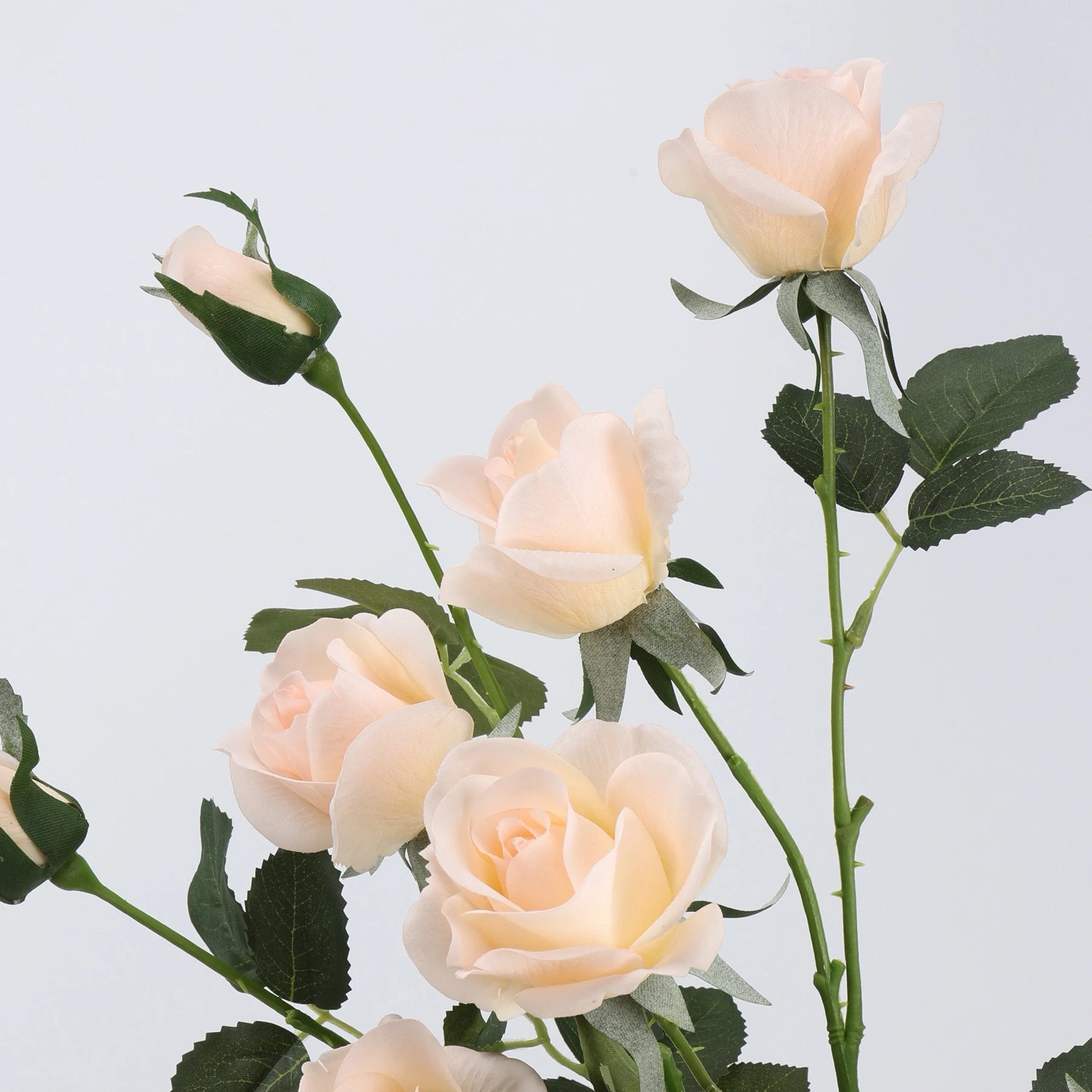 Real Touch 5-Head Rose Spray in Champagne – 30"